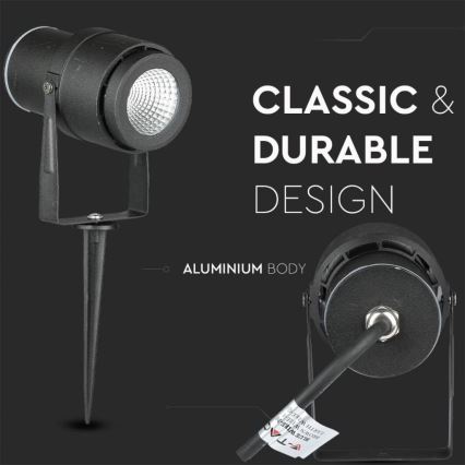 LED Lampa zewnętrzna LED/12W/100-240V IP65 czarna - zielone światło
