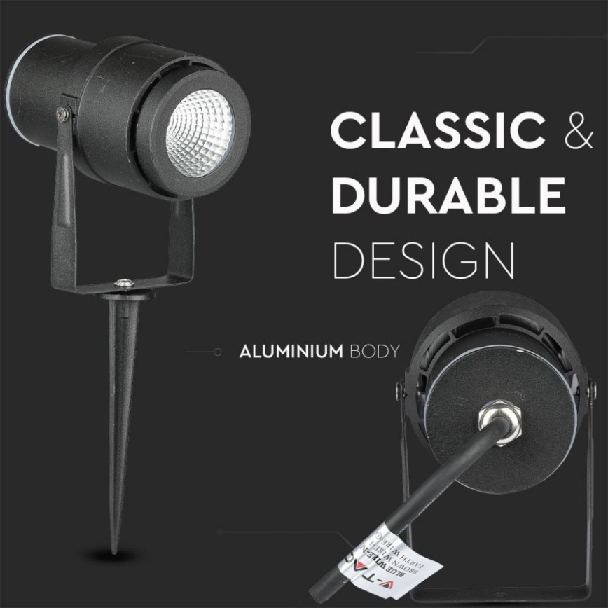 LED Lampa zewnętrzna LED/12W/100-240V IP65 czarna - zielone światło