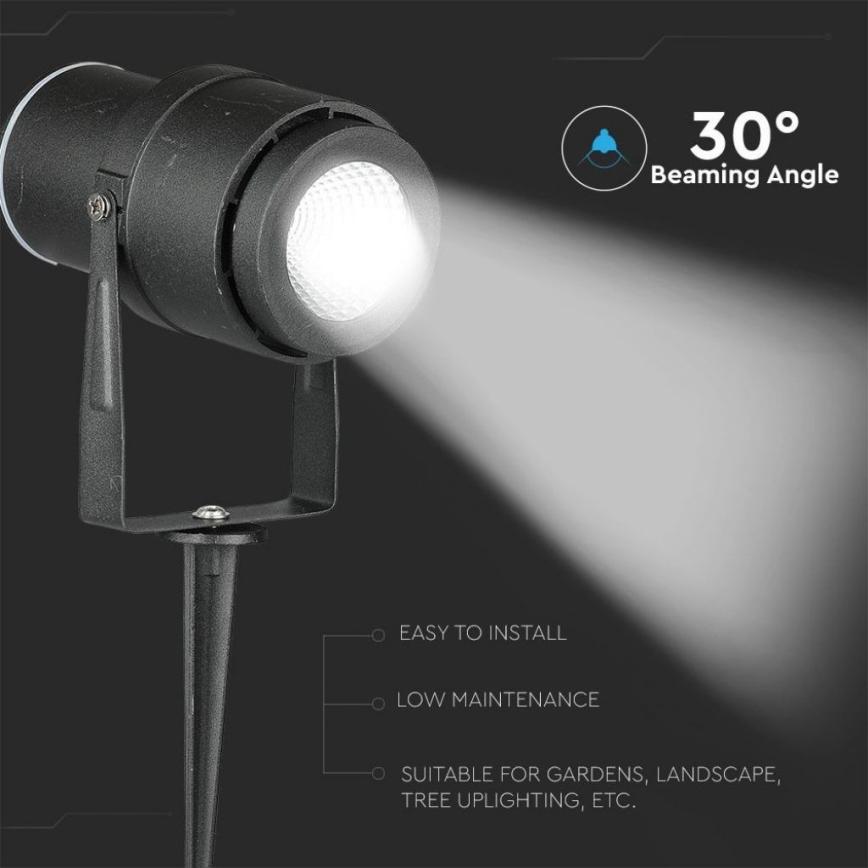 LED Lampa zewnętrzna LED/12W/100-240V IP65 czarna - zielone światło