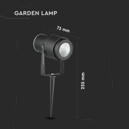LED Lampa zewnętrzna LED/12W/100-240V IP65 czarna - zielone światło