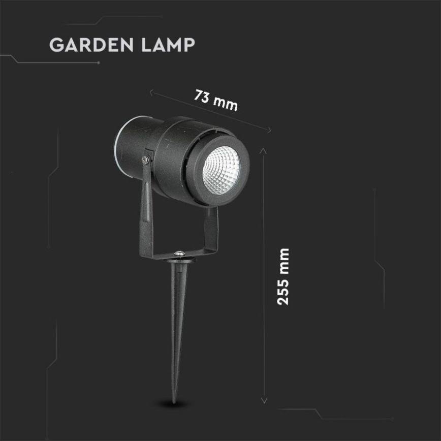 LED Lampa zewnętrzna LED/12W/100-240V IP65 czarna - zielone światło