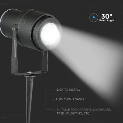 LED Lampa zewnętrzna LED/12W/230V 3000K czarny IP65