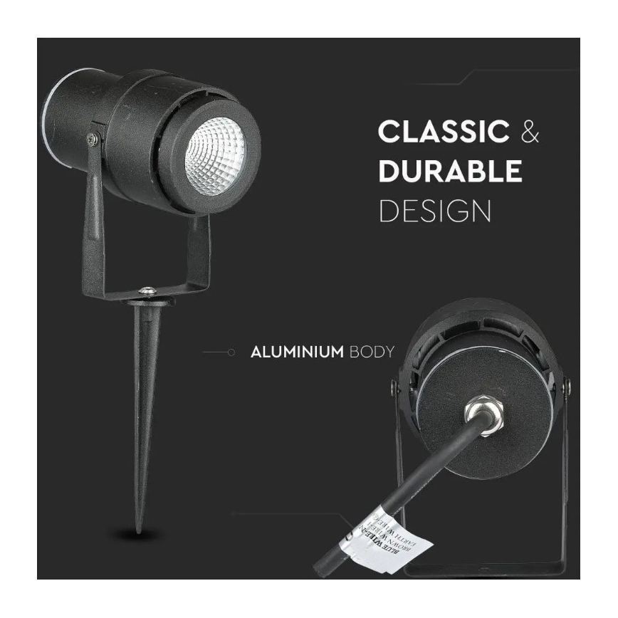 LED Lampa zewnętrzna LED/12W/230V 3000K czarny IP65
