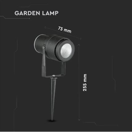 LED Lampa zewnętrzna LED/12W/230V 3000K czarny IP65