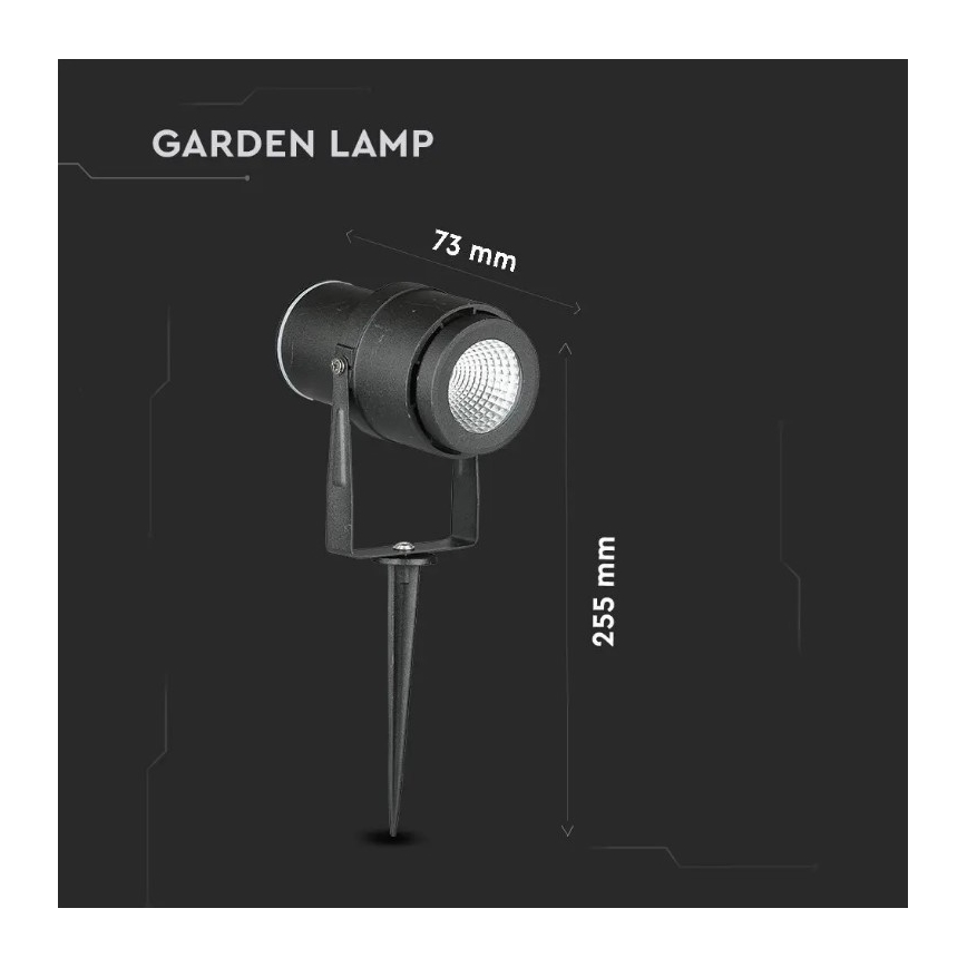 LED Lampa zewnętrzna LED/12W/230V 3000K czarny IP65