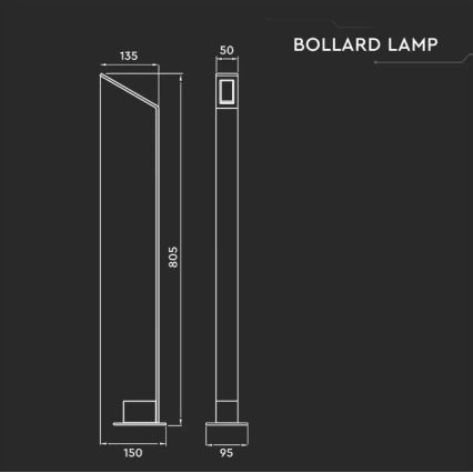 LED Lampa zewnętrzna LED/6W/230V IP65 antracytowa