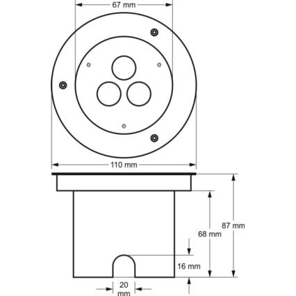 LED Lampa zewnętrzna najazdowa SIBAR 3xLED/1W/230V IP67 4000K