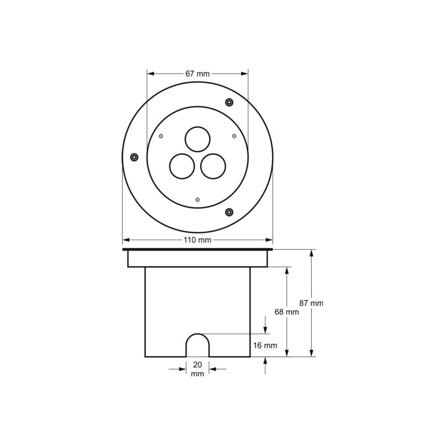 LED Lampa zewnętrzna najazdowa SIBAR 3xLED/1W/230V IP67 4000K