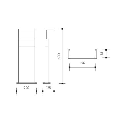 LED Lampa zewnętrzna NATURA LED/12W/230V 4000K 60 cm IP65 brązowy/antracyt