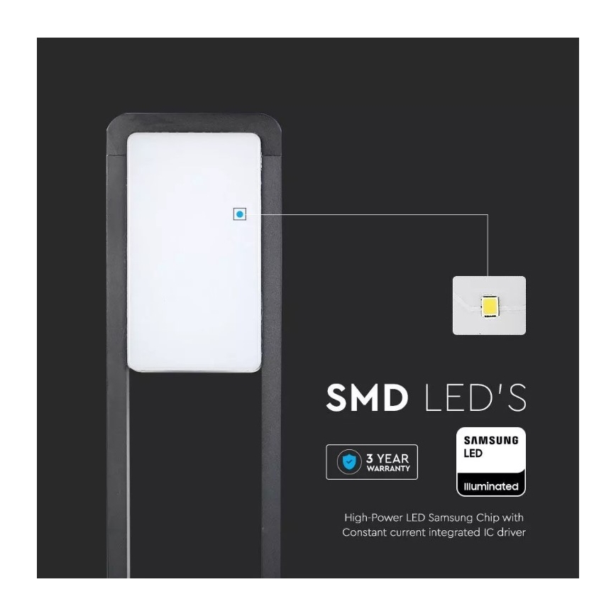 LED Lampa zewnętrzna SAMSUNG CHIP LED/10W/230V 3000K IP65 czarna
