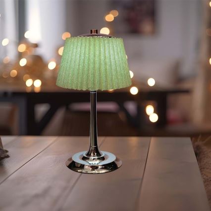 LED Regulowana dotykowa lampka stołowa z ładowaniem LED/1,5W/5V 3000/4000/6000K 1800 mAh zielona