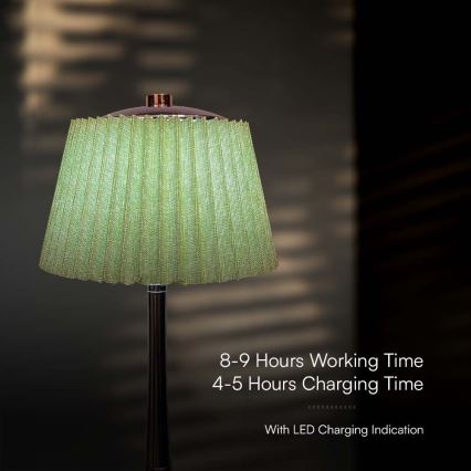 LED Regulowana dotykowa lampka stołowa z ładowaniem LED/1,5W/5V 3000/4000/6000K 1800 mAh zielona