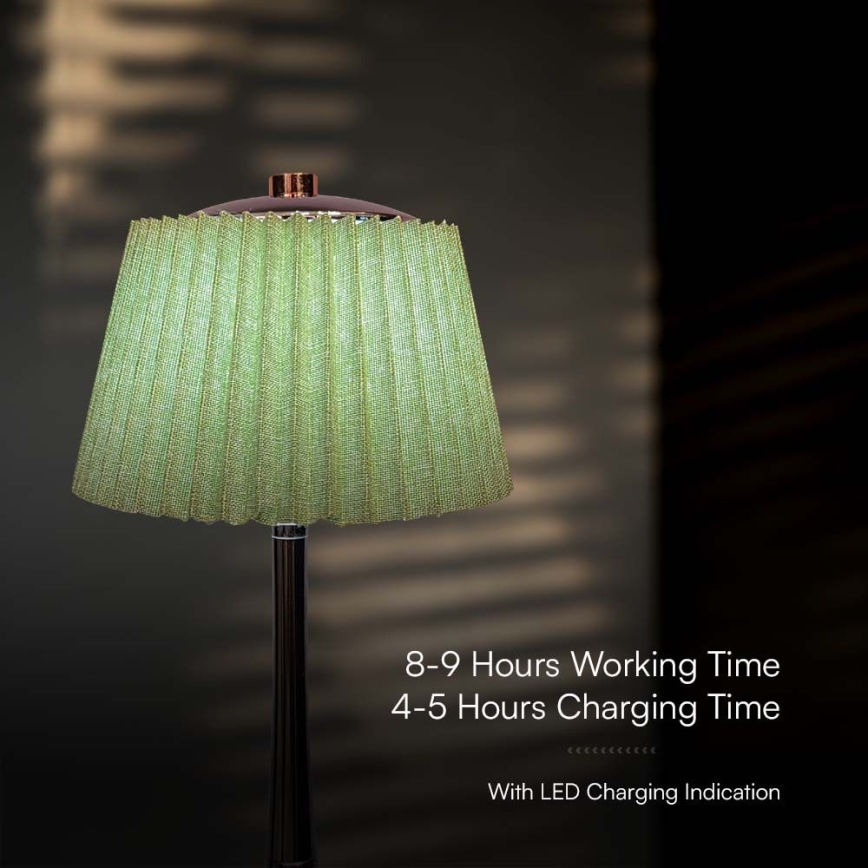 LED Regulowana dotykowa lampka stołowa z ładowaniem LED/1,5W/5V 3000/4000/6000K 1800 mAh zielona