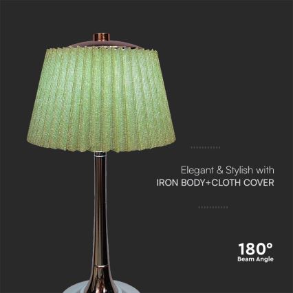 LED Regulowana dotykowa lampka stołowa z ładowaniem LED/1,5W/5V 3000/4000/6000K 1800 mAh zielona