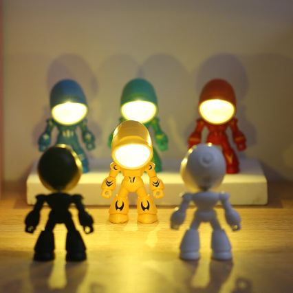LED Lampka biurkowa LED/0,06W/3xLR41 robot niebieska