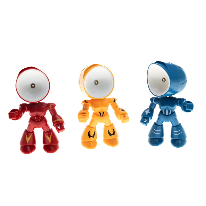 LED Lampka biurkowa LED/0,06W/3xLR41 robot niebieska
