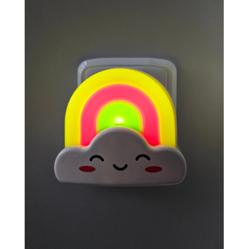 LED Lampka dziecięca nocna LED/0,5W/230V tęcza