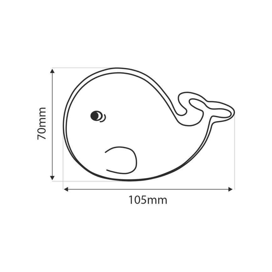 LED Lampka dziecięca nocna LED/0,5W/230V wieloryb