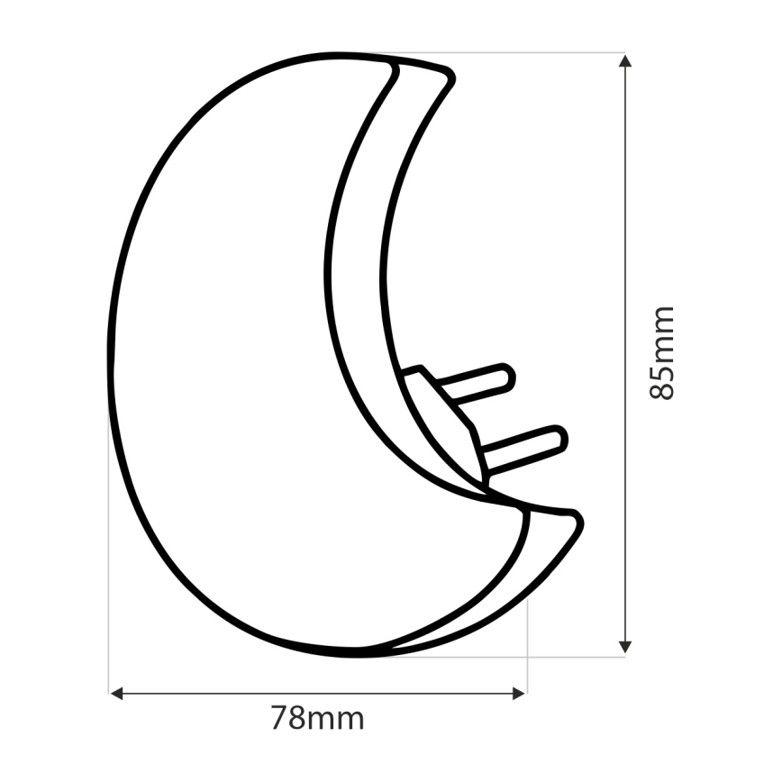 LED Lampka dziecięca nocna z czujnikiem zmierzchu LED/0,5W/230V księżyc