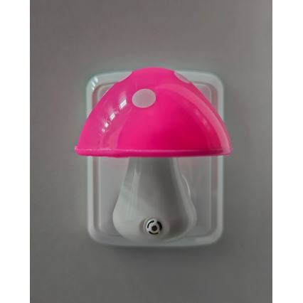 LED Lampka dziecięca nocna z czujnikiem zmierzchu LED/0,5W/230V muchomor