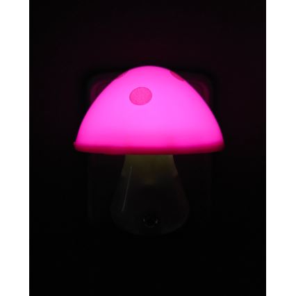 LED Lampka dziecięca nocna z czujnikiem zmierzchu LED/0,5W/230V muchomor