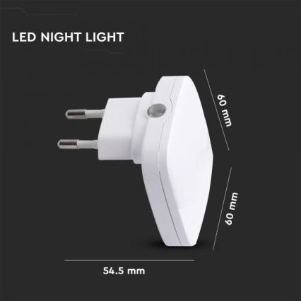 LED Lampka nocna z czujnikiem LED/0,5W/230V 60mm 4000K kwadrat