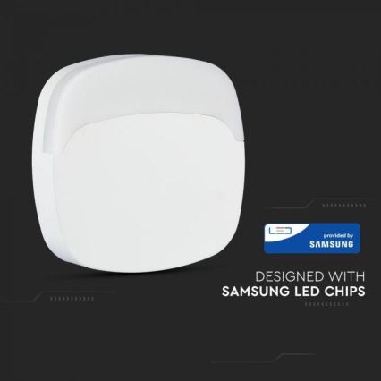 LED Lampka nocna z czujnikiem LED/0,5W/230V 65mm 3000K kwadrat