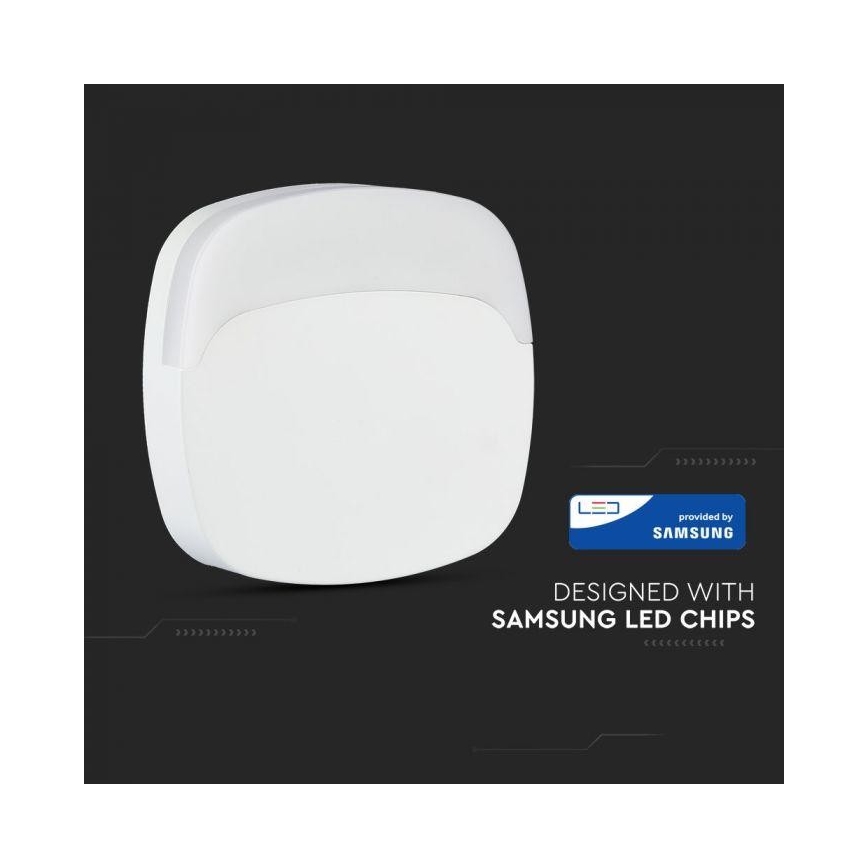 LED Lampka nocna z czujnikiem LED/0,5W/230V 65mm 3000K kwadrat