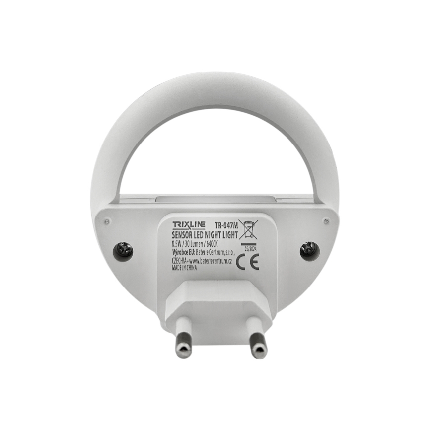 LED Lampka nocna z czujnikiem zmierzchu LED/0,5W/230V biały