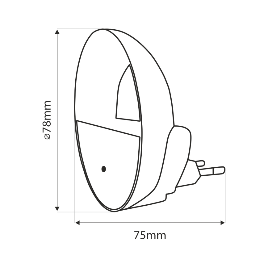 LED Lampka nocna z czujnikiem zmierzchu LED/0,5W/230V biały