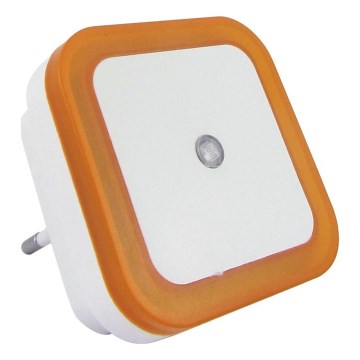 LED lampka nocna z czujnikiem zmierzchu LED/0,5W/230V pomarańczowa