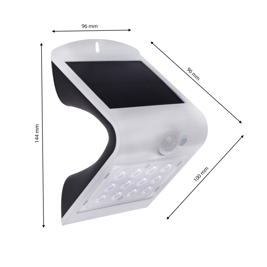 LED Solarna lampa z czujnikiem ruchu i zmierzchu LED/1,5W/1200 mAh 3,7V IP65