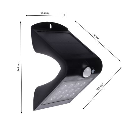 LED Solarna lampa z czujnikiem ruchu i zmierzchu LED/1,5W/1200 mAh 3,7V IP65