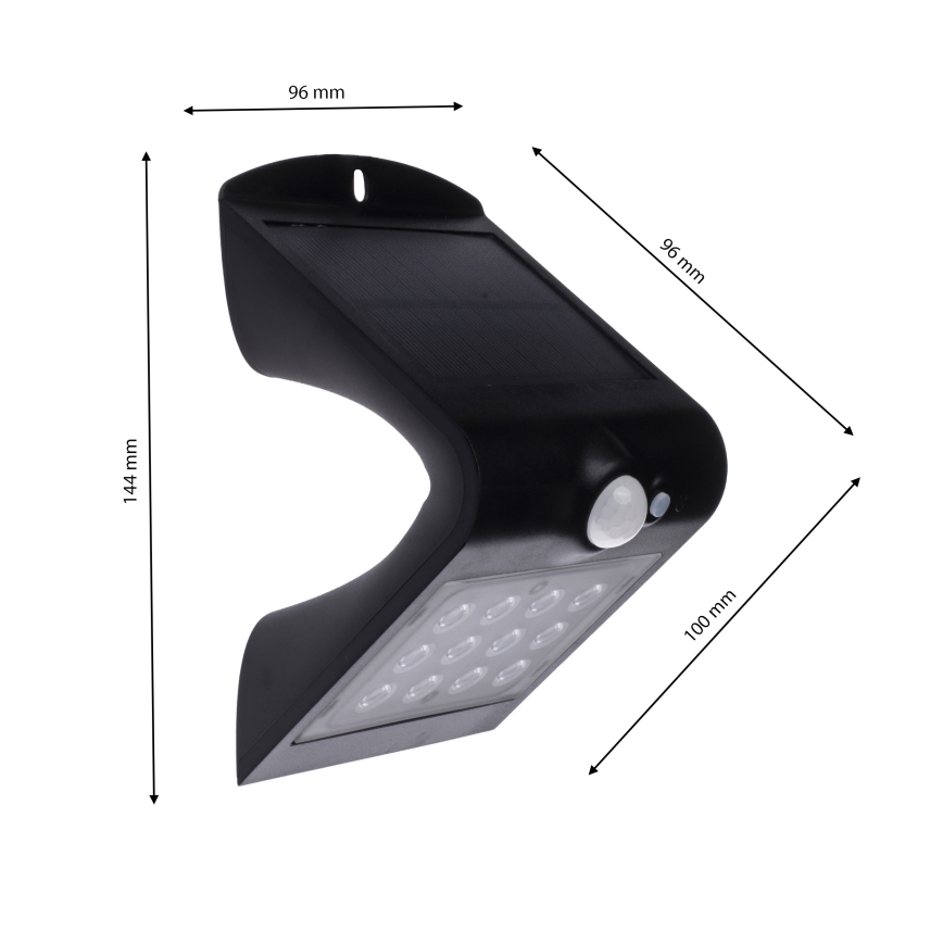 LED Solarna lampa z czujnikiem ruchu i zmierzchu LED/1,5W/1200 mAh 3,7V IP65