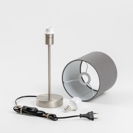 LED Lampka stołowa 1xE14/5W/230V szara/matowy chrom