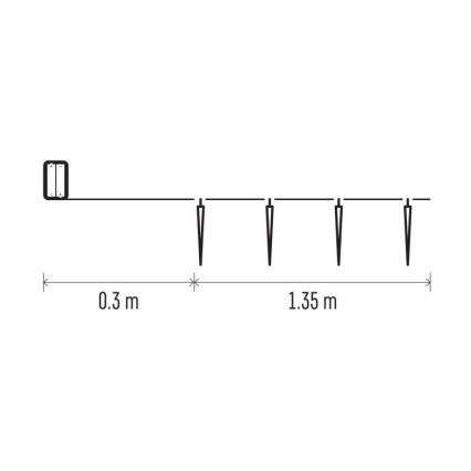 LED  łańcuch 10xLED/2xAA 1,65m