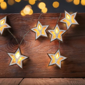 LED łańcuch 10xLED/2xAA 1,8m ciepła biała