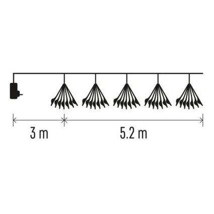 LED  łańcuch 300xLED/8,2m zimna biała