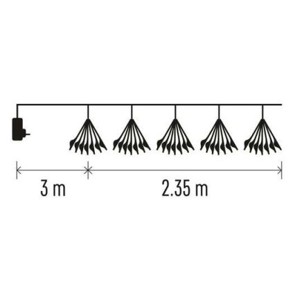 LED Łańcuch bożonarodzeniowy 150xLED/5,35m ciepła biel