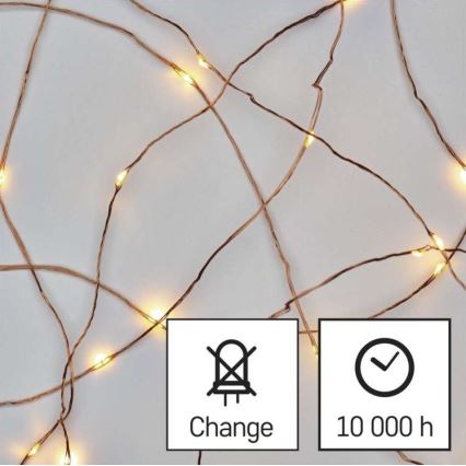 LED Łańcuch bożonarodzeniowy 20xLED/2,4m ciepła biel