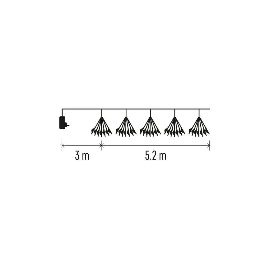 LED Łańcuch bozonarodzeniowy 300xLED/8,2m zimna biel