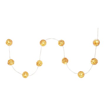 LED Łańcuch dekoracyjny 10xLED/2xAA ciepła biel