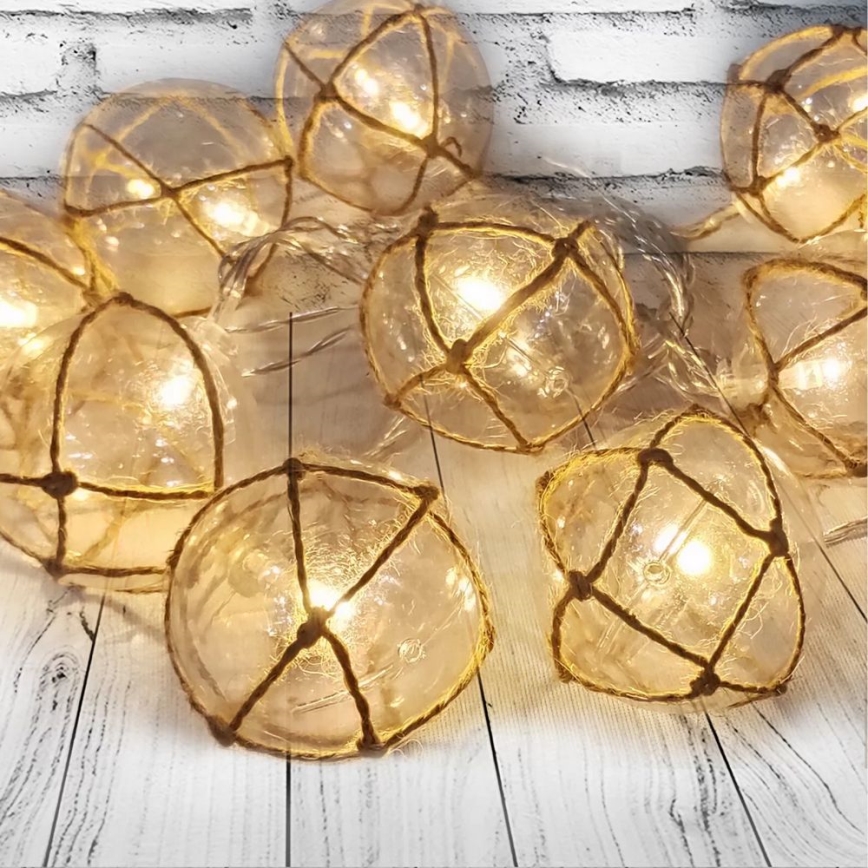 LED Łańcuch dekoracyjny AHNE 10xLED/2xAA 2,1 m ciepła biel