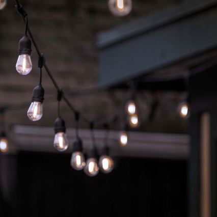 LED łańcuch dekoracyjny do użytku zewnętrznego 10xE27/1W/230V 6,44 m IP44 czarny