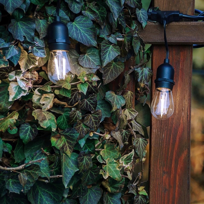 LED łańcuch dekoracyjny do użytku zewnętrznego 10xE27/1W/230V 6,44 m IP44 czarny