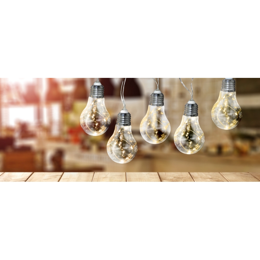LED Łańcuch dekoracyjny SMOLDER 2,1 m 10xLED/2xAA