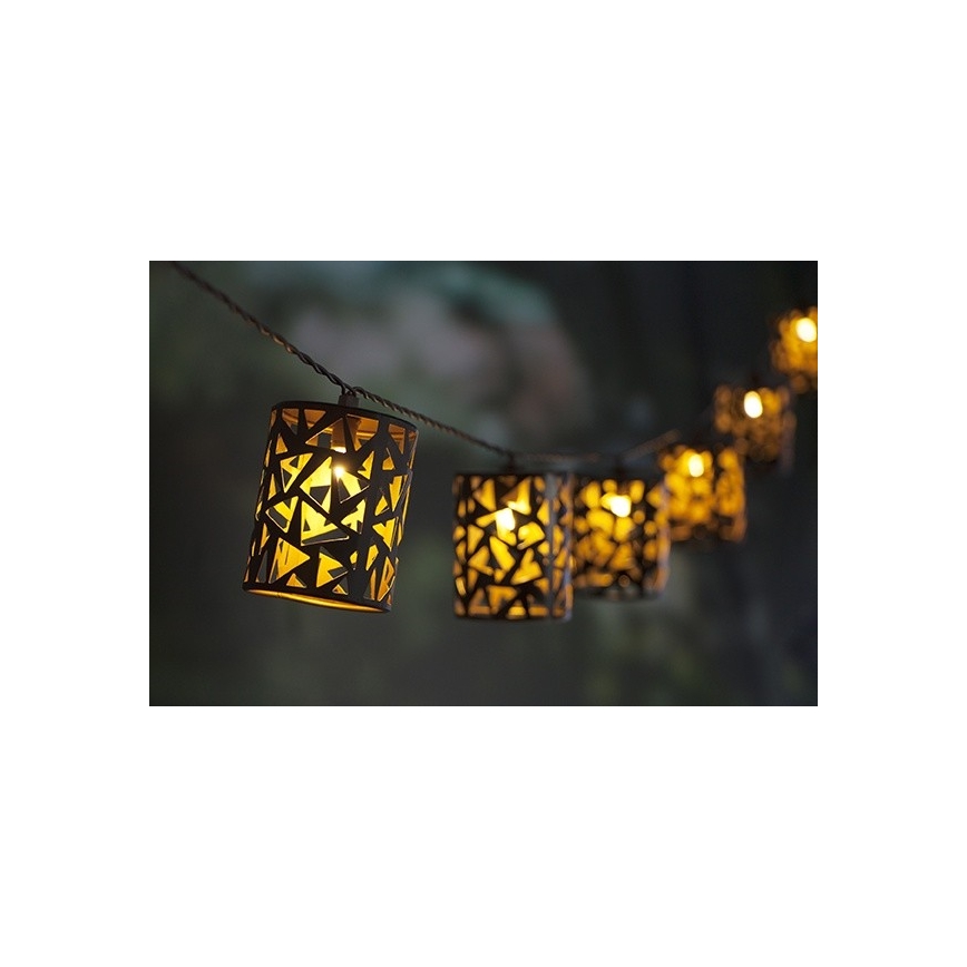 LED Łańcuch solarny 10xE12/3,65m IP44 ciepła biel