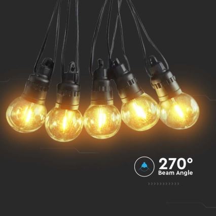 LED Łańcuch solarny 10xLED/0,5/4,5V 12 m 3000K IP44 1200 mAh + zdalne sterowanie