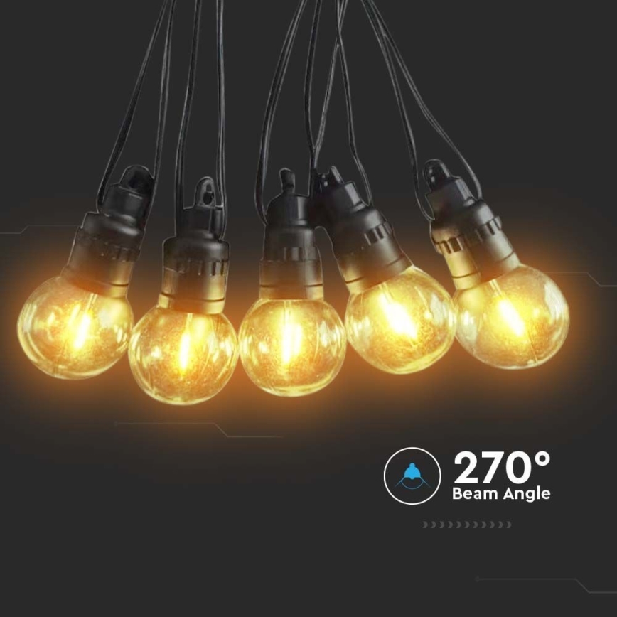 LED Łańcuch solarny 10xLED/0,5/4,5V 12 m 3000K IP44 1200 mAh + zdalne sterowanie