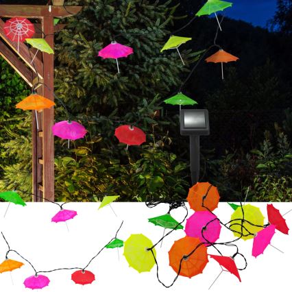 LED Łańcuch solarny 10xLED/1,2V 300 mAh 3,8 m IP44 parasole